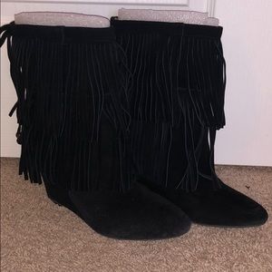 Fringe booties